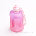 New Motivational Bpa Free sport plastic drinking 2 liter water bottle 2l with time marker straw